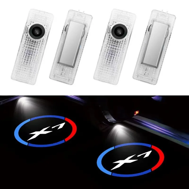 2Pcs LED Car Door Welcome Lights Courtesy Lamp Logo Shadow Projector  Auto Decorative Accessories for BMW X1 X2 X3 X4 X5 X6 X7 images - 6