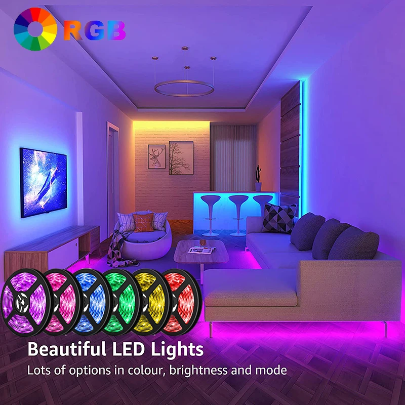 Гибкая светодиодная RGB-лента 5 м 12 В постоянного тока 10 15 | Освещение