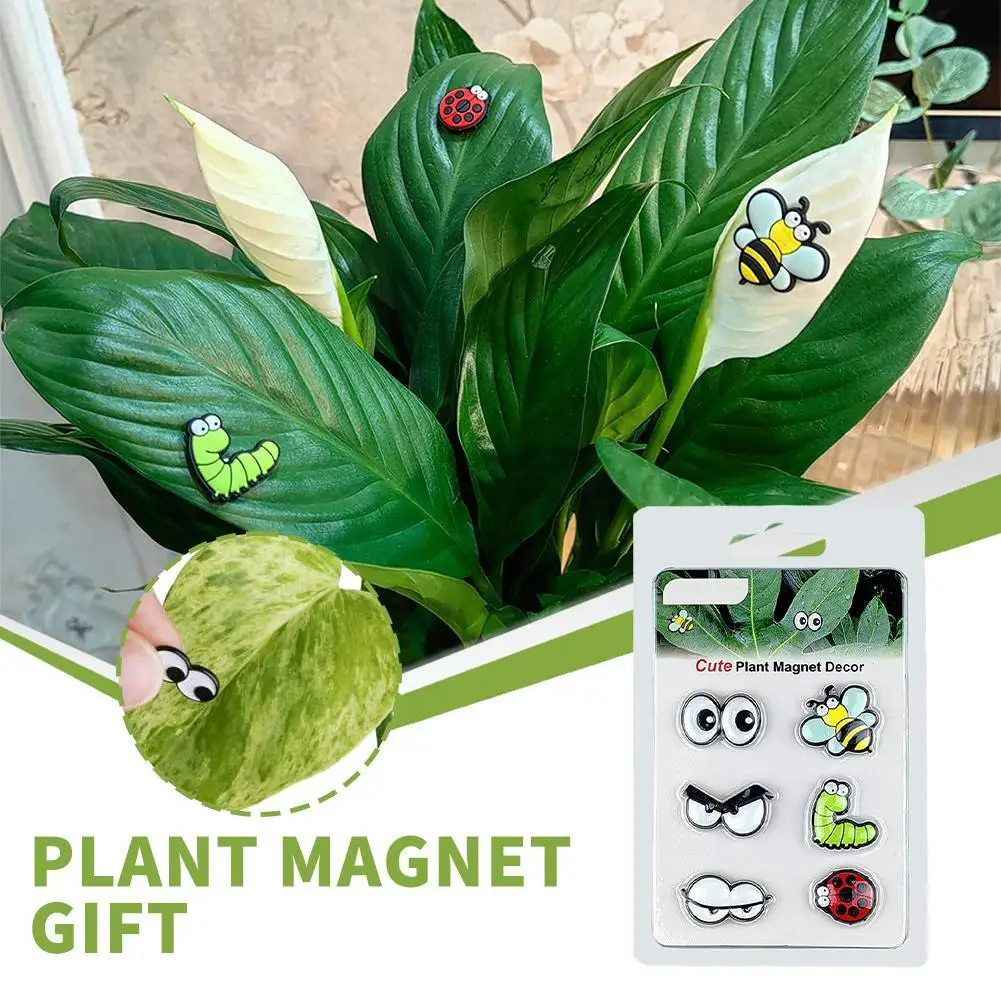 

6pcs Botanical Magnetic Suction Decoration Plant Magnet Gift Cute Plant Leaf Magnet Decoration Refrigerator Magnetic 3D Sticker