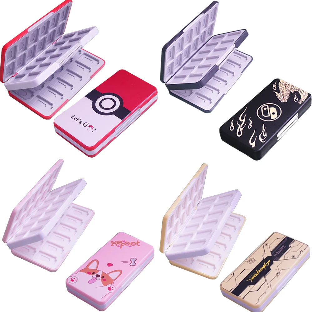 

48 in 1 for Nintendo Switch OLED LITE Game Card Case Storage Box Cute Nintendoswitch SD Cards Pink Shell Switch Accessories