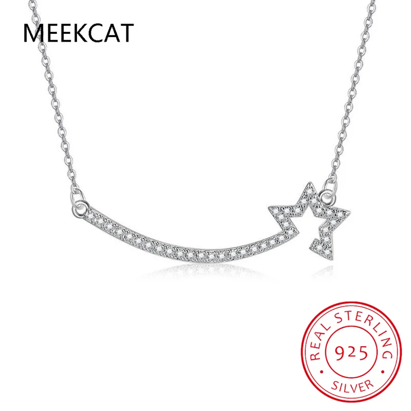 

Total 1.1ct 100% All Moissanite Star Necklace for Women Sparkling Lab Diamond Smile Pendant Jewelry 100% S925 Sterling Silver