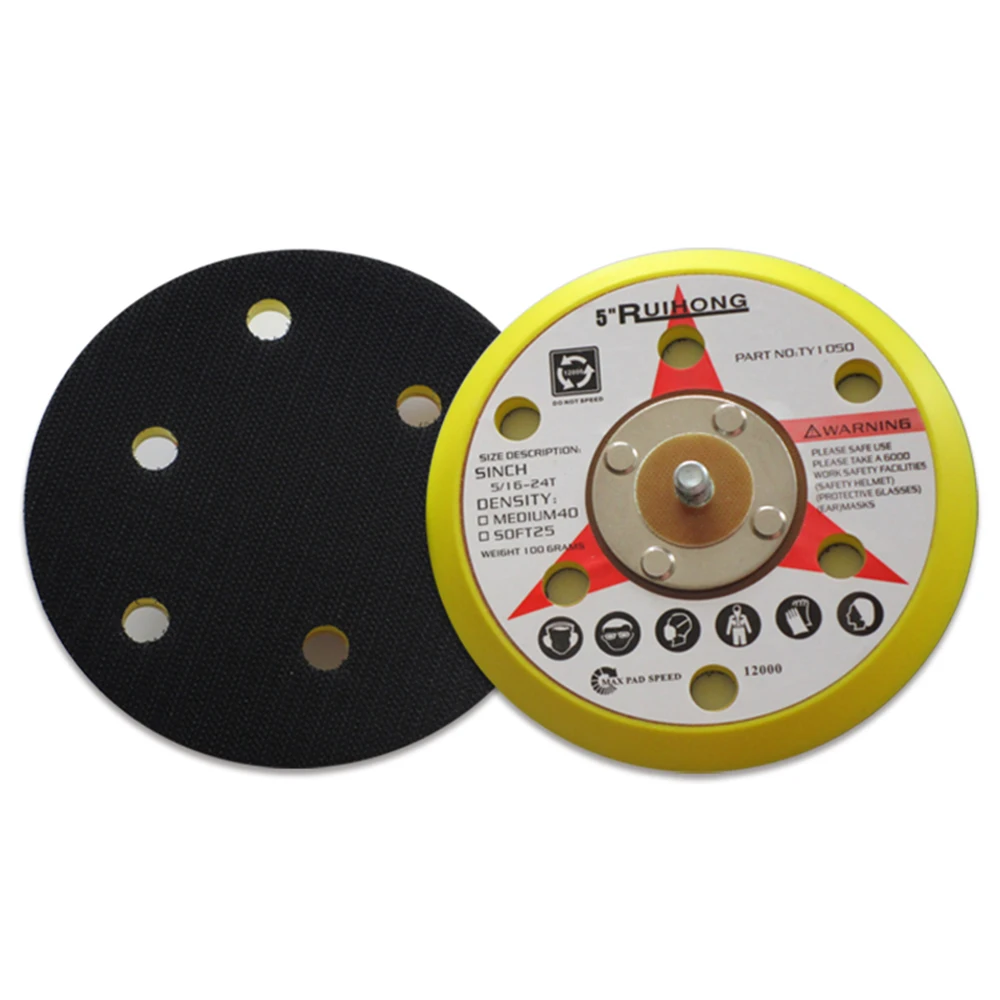 

Power Tools Sander Parts & Accessories 5inch 6-Holes Flocking Sanding Disc M8 Thread Backing Pad Power Sander Parts