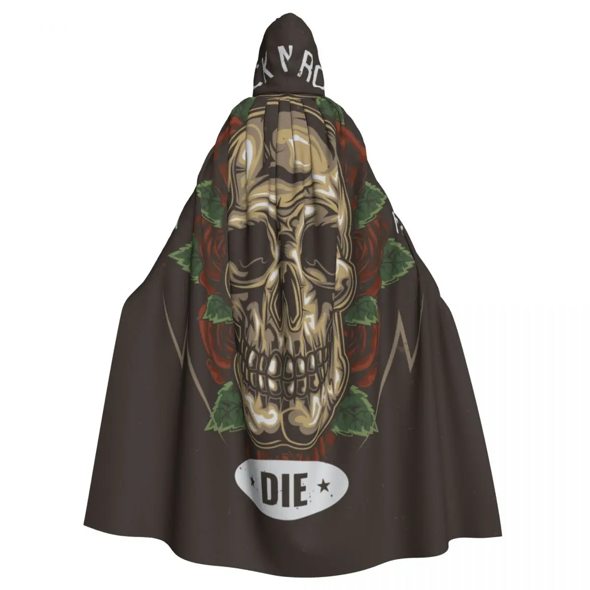 

Unisex Witch Party Reversible Hooded Adult Vampires Cape Cloak Skull Flowers Poster