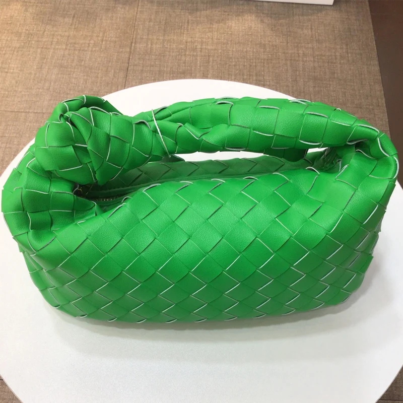 

2022 Cowhide Leather Woven Bag Handmade Cow Split Leather Handmade Tote Bags Luxury Brand Designer Bags Hobo Cloud Purse