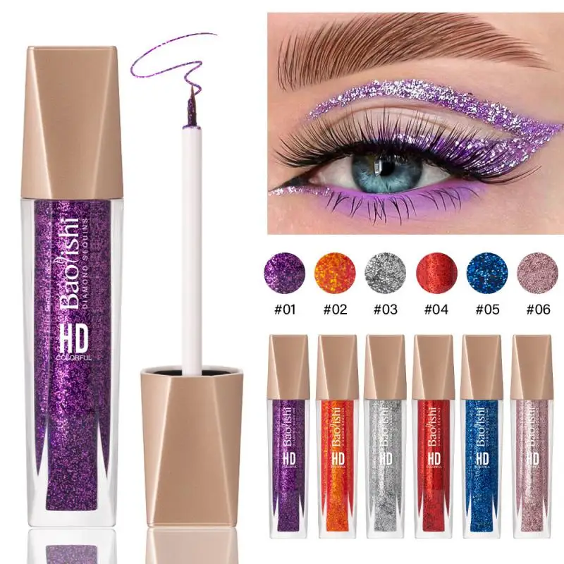 

Shiny Eye Liners Pigment Gloss Metallic Eyeshadow Liner Liquid Glitter Eyeshadow Professional Eyeliner Beauty Cosmetics Makeup