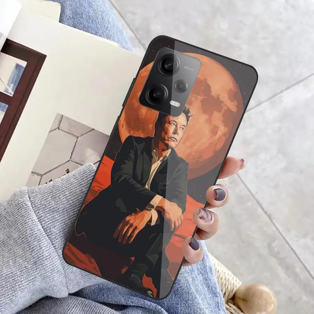 Чехол для телефона Redmi Note 13 Pro Plus 12 11 A3X A1 A2 13C 12C черное стекло R_reeve_Musks чехлы