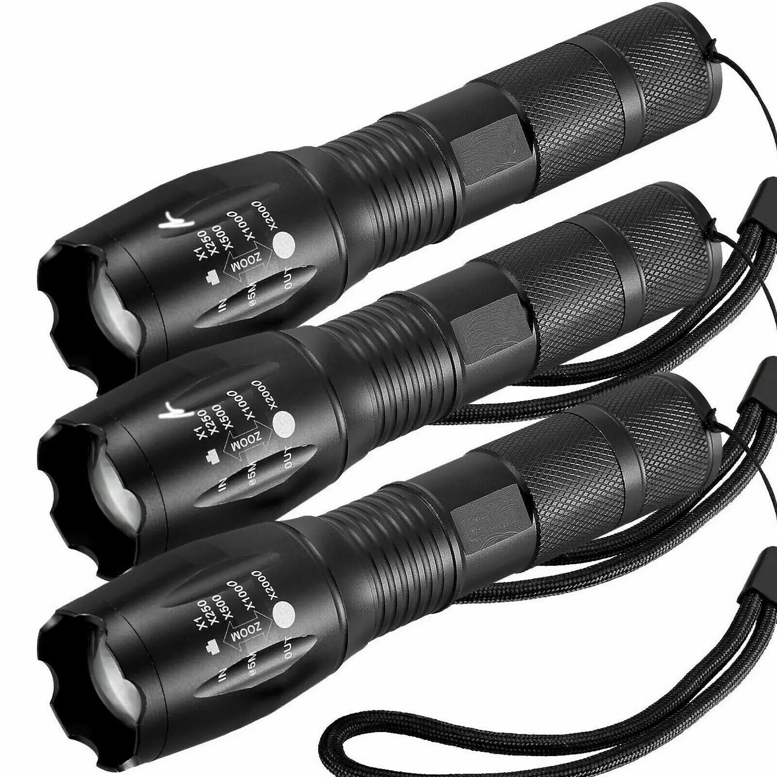 

D2 3 X Tactical 18650 Flashlight Camping High Power Led Flashlights 5 Modes Zoomable Torch Flash Light Tactical Lanterns Lamps