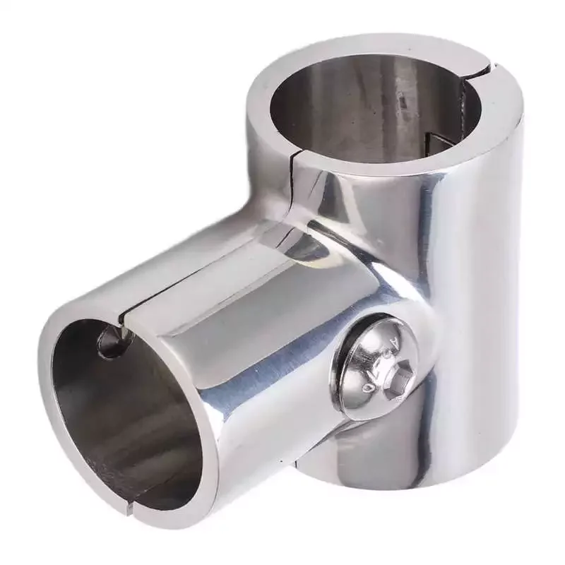 

T Shape Pipe Fitting Tee Pipe Connector Detachable Stainless Steel for Marine Ships Yachts Hand Rail Fitting