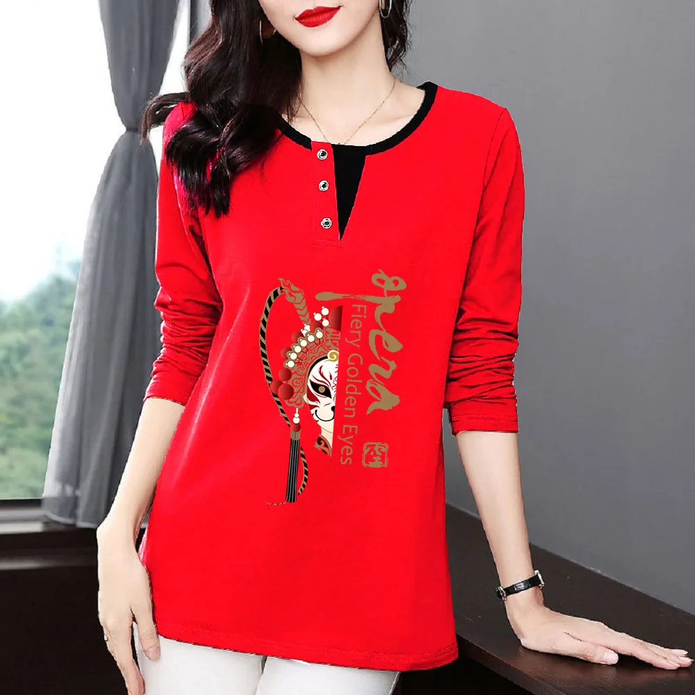 

2022 Spring Autumn New Fashion T Shirt Woman O Neck Long Sleeve T-shirt Woman Korean Style Shirt Women Shirts #145