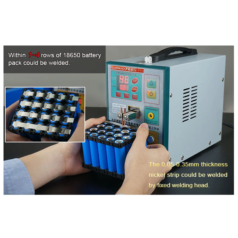 Аппарат для точечной сварки SUNKKO 788S-PRO со встроенной ручкой подключения литиевых