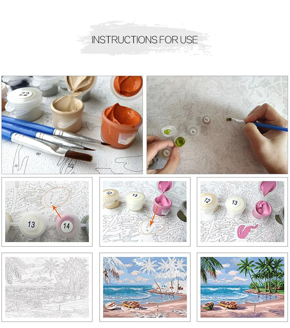 Набор для рисования по номерам на холсте с рамкой |