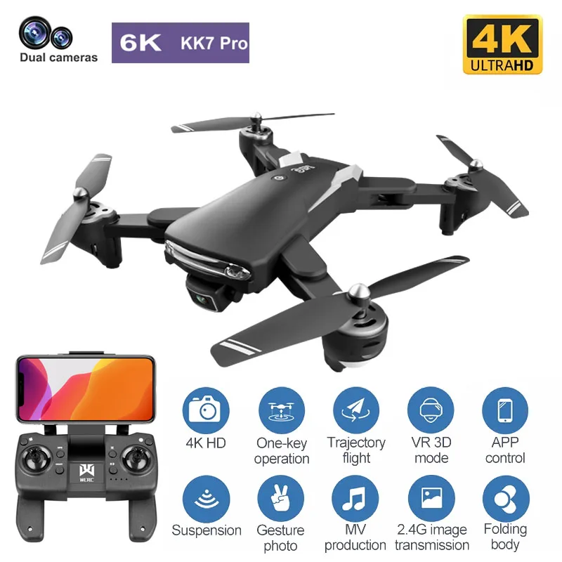 

KK7 Pro Drone HD 4K Aerial Photography GPS Positioning Folding Quadcopter Remote Control Airplane Dron Professional Aircraft