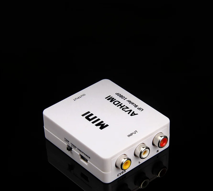 AV/RCA CVBS к HDMI-совместимый 1080P видео преобразователь мини AV2HD адаптер для HDTV