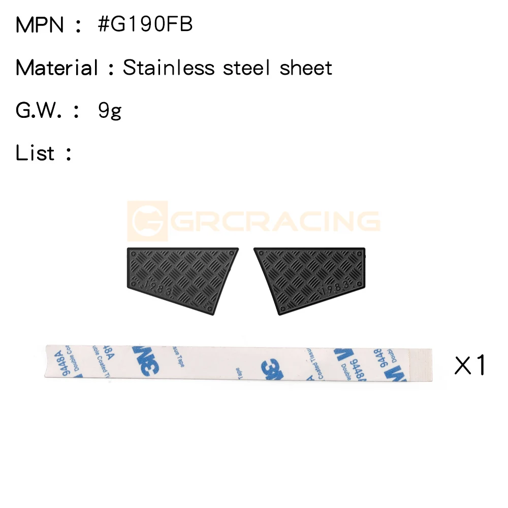 

GRC 1/8 из нержавеющей стали, боковая задняя юбка, украшение, клетчатые пластины, металлические защитные листы для корпуса MJX H8H Defender # G190FS/FB