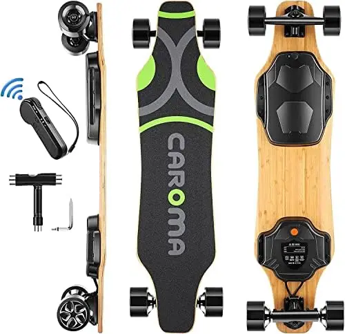 

Skateboards with Remote, 28 MPH Top Speed, 22 Miles Max Range, 330 lbs Max Load, 12 Months Warranty, 3 Speed Mode Longboard for
