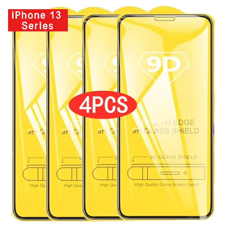

Защитное закаленное стекло 9D для IPhone 13 Pro Max, 4 шт.