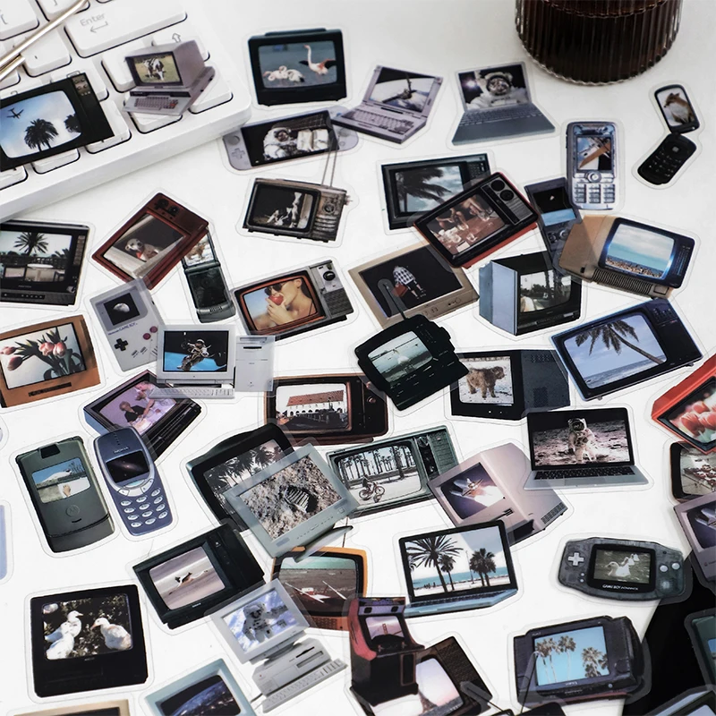 

PET Sticker Pack Tenth Projection Room Series Creative Art Hand Account Decorative Material Collage 4 Styles 30 Collage Packs