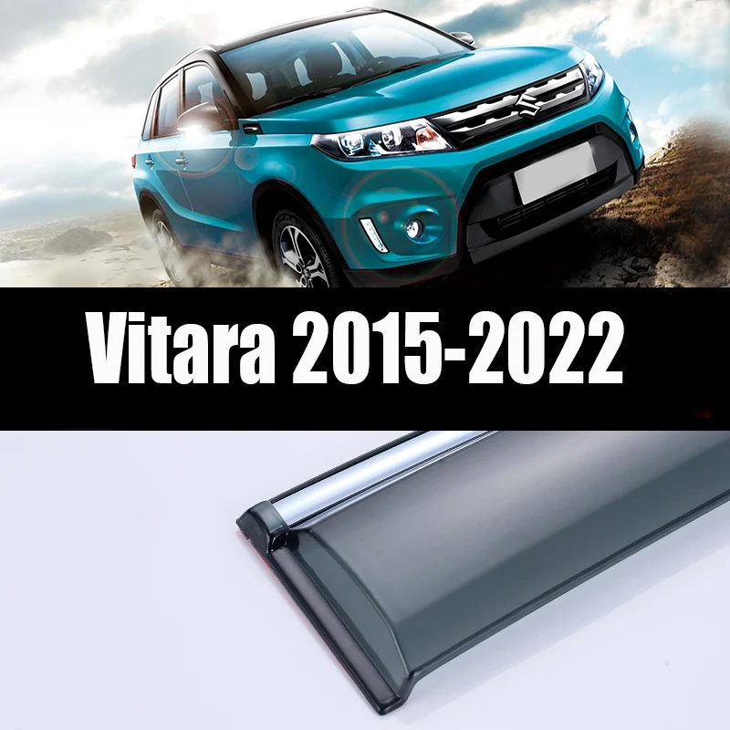 Window Visor Deflector Visors Shade Sun Rain Guard Smoke Cover Shield Awning Trim Car Accessories For Suzuki Vitara 2015-2022