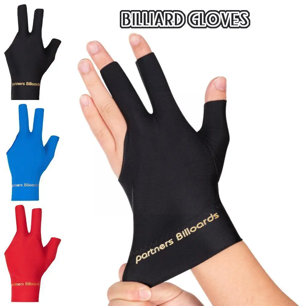 

Men's And Women's Black Eight Snooker Billiards Three-finger Billiards Anti-slip Hand Gloves Accessories Billiard Left Glov A3A9