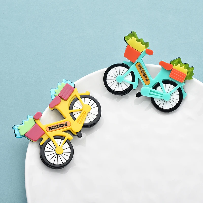 Wuli&ampbaby акриловые ретро велосипедные броши для женщин унисекс 2 цвета с цветами