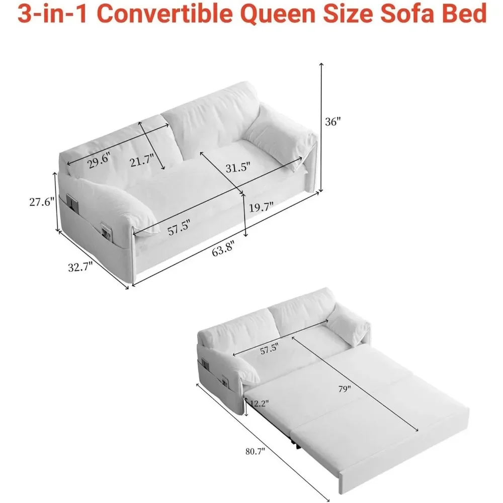 Мягкий бархатный диван Двухместный складной с обеих сторон для гостиной