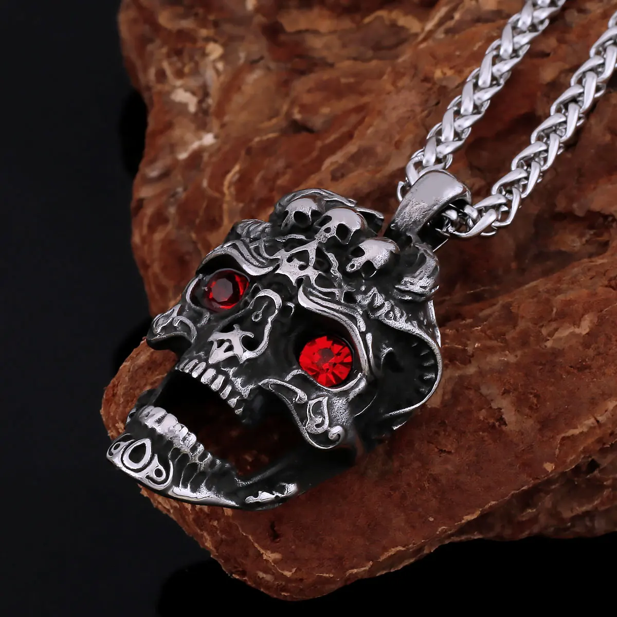 Классическое винтажное ожерелье с черепом викингов скандинавская мужская мода