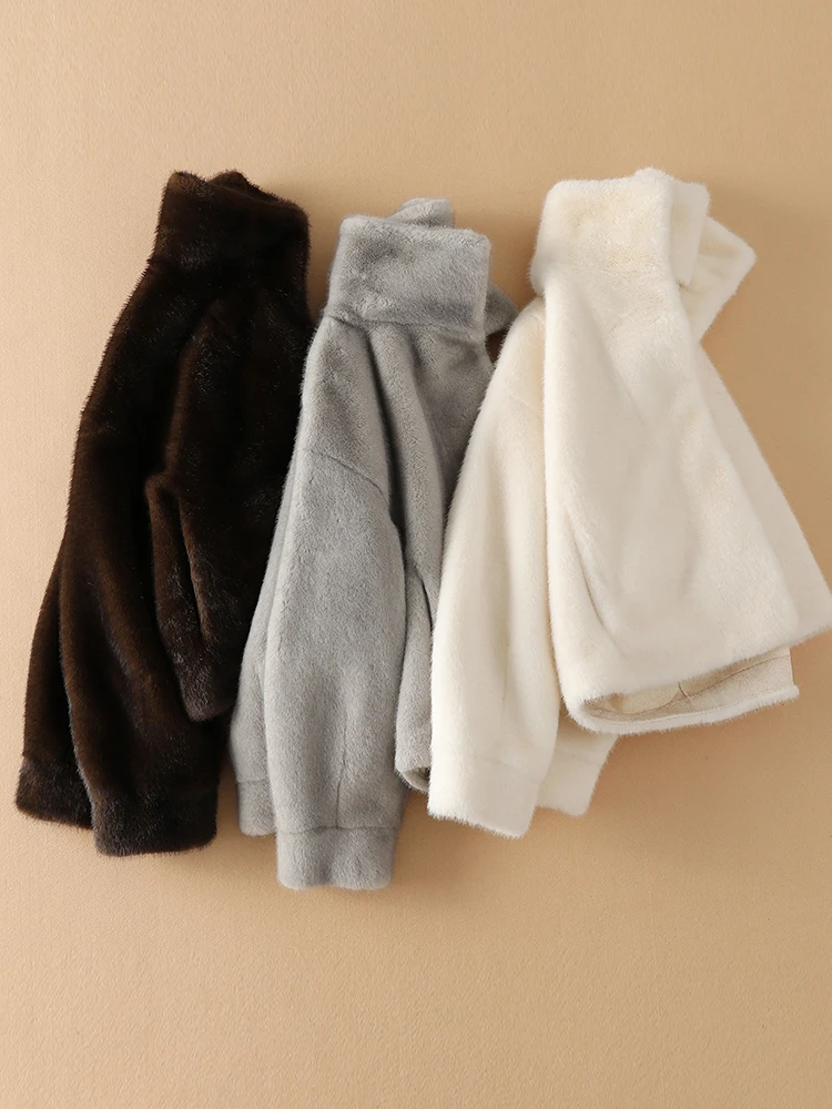 Женская зима 2024 коричнево-зеленое меховое кашемировое белье для молодых мам