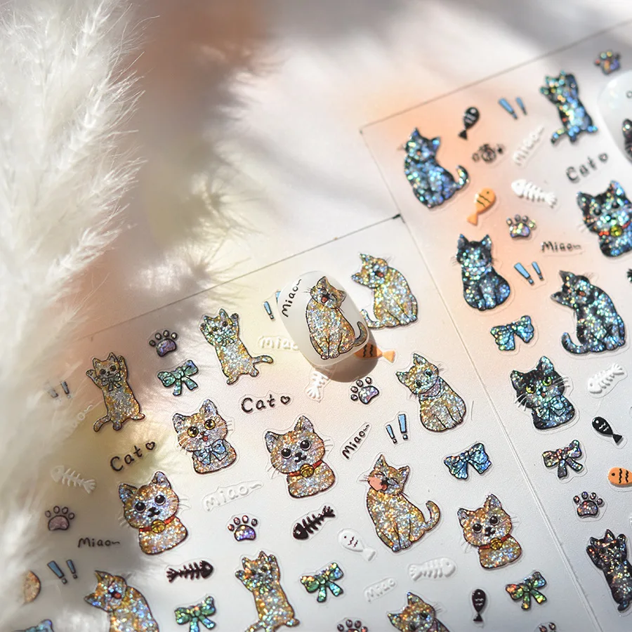 5D рельефные звездные кошачьи глаза яркие маленькие черные золотые кошки рыбьи