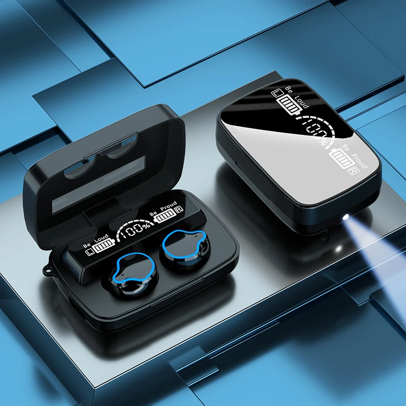 

NEWCE Wireless Earbuds Bluetooth Headphones 3500mAh Charging Box with Flashlight Noise Cancelling Deep Bass Stereo Wireless Ear