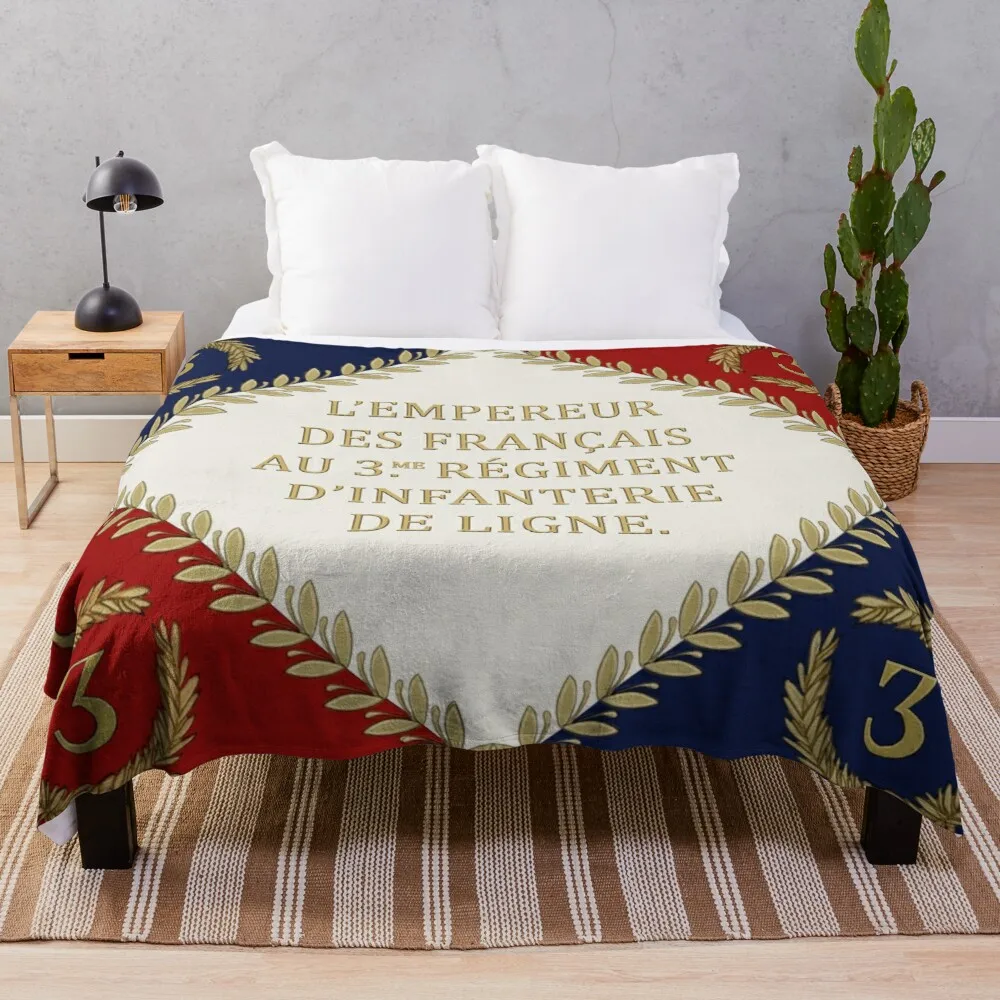 

Napoleonic French regimental flag '3me' 1804 Throw Blanket Furry Blankets Blanket Luxury
