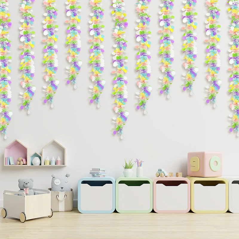 

1pc Scene Arrangement Color Tops Wedding Birthday Festival Party Living Room Wall Garden Decoration 2m*8.5cm DIY Home Decoration