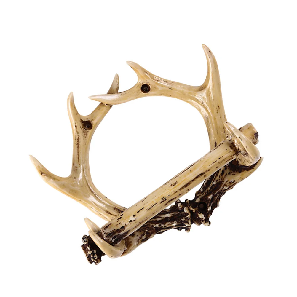 

Wall Mount Paper Towel Holders Antler Tissue Storage Shelf Rack Crafts Deer Resin Toilet Organizer