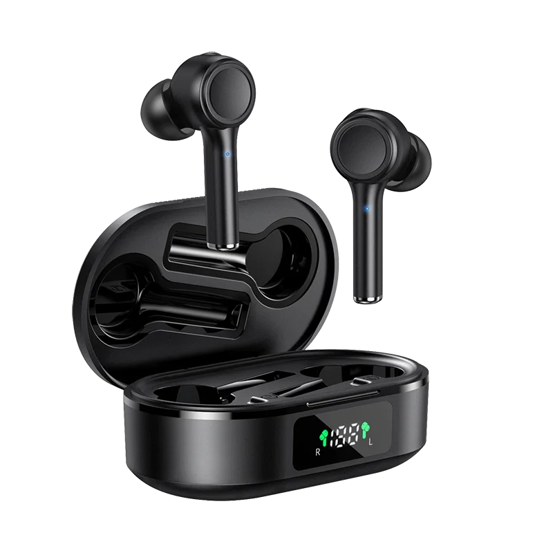 

TWS Wireless Noice Cancelling Headphone Bluetooth 5.0 Stereo Earphone with Mic Hi-Fi Sports Waterproof Earbuds LED display Music