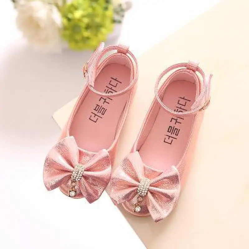 

New Girls Sandals Children Infant Kids Baby Girl Bowknot Crystal Dance Shallow Single Shoes Scarpe Baby Girls Sandals