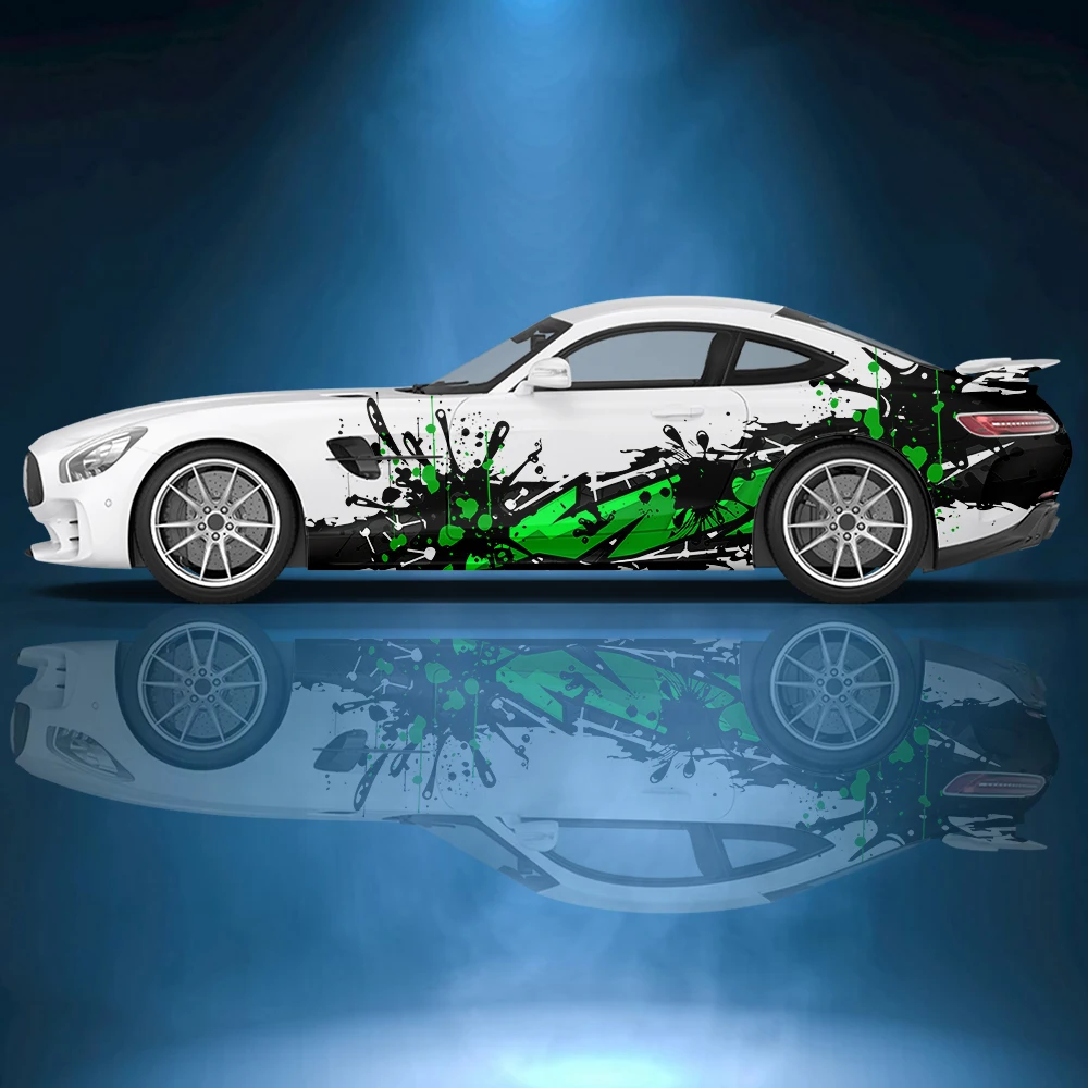 Брызговые чернила АБСТРАКТНЫЕ ПОЛОСЫ Автомобильная боковая Наклейка виниловая