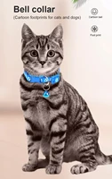 new cute bell collar for cats dog collar teddy bomei dog cartoon funny footprint collars leads cat accessories animal goods