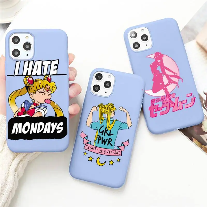 

Sailor Moon Tsukino Usagi Phone Case for iPhone 13 12 mini 11 Pro Max X XR XS 8 7 6s Plus Candy purple Silicone cover