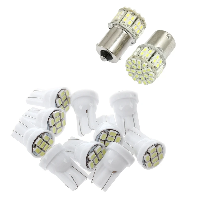 

10X T10 W5W 8 SMD LED White - Light Bulb Light Interior Light Bulb 12V & 2 Pcs BA15S 1156 1141 Car Tail Brake Turn Light LED Bul