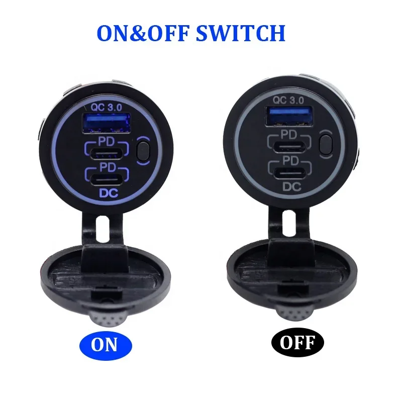 Тройная Розетка USB 60 Вт 12 В/24 В стандартное автомобильное зарядное устройство