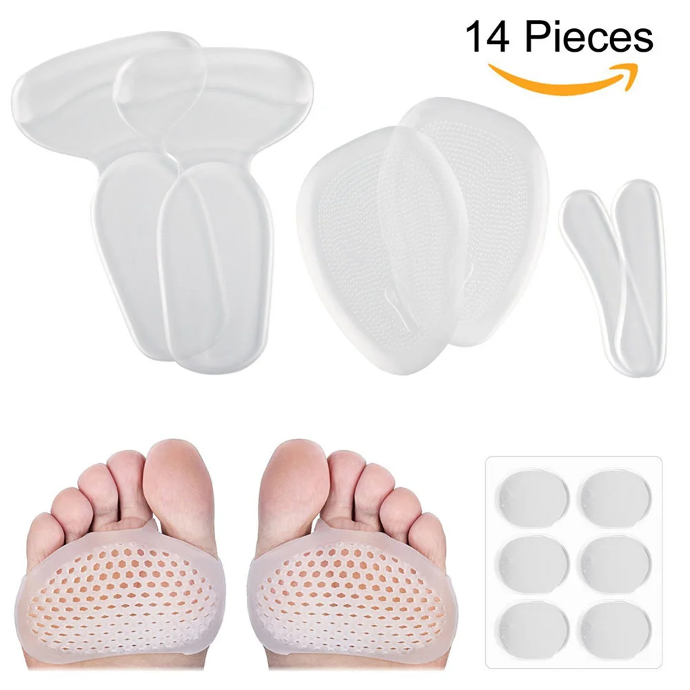 

14pcs Foot Care Forefoot Cushion Pain Prevention Silicone Insole Women High Heel Shoes Foot Blister Toes Insert Pain Relief Pads