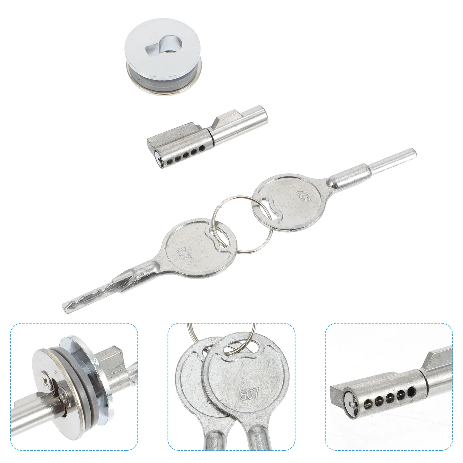 

Household Glass Door Lock Sliding Door Lock Jewelry Cabinet Lock with Keys