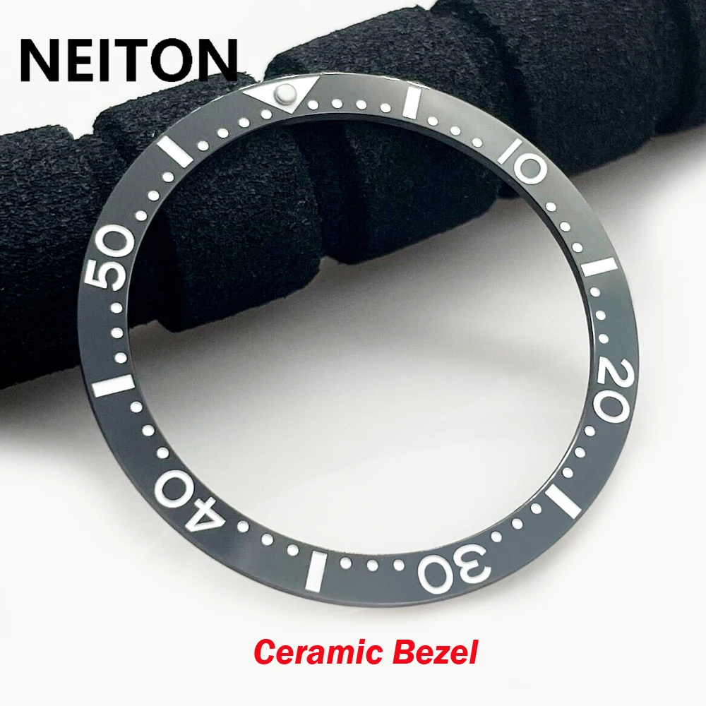 Фото Плоский керамический безель NEITON 38 мм подходит для SKX007 SKX009, безель из нержавеющей стали, вставка 38 мм * 31,5 мм, аксессуары для часов, детали №4