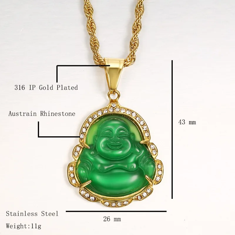 Подвеска Будды Майтрейи из нержавеющей стали большой живот