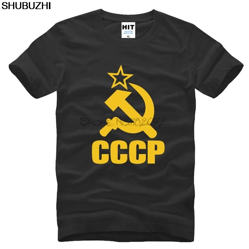 

CCCP T Shirts Men USSR Soviet Union KGB Man T-shirt Short Sleeve Moscow Russia Tees Cotton O Neck Tops