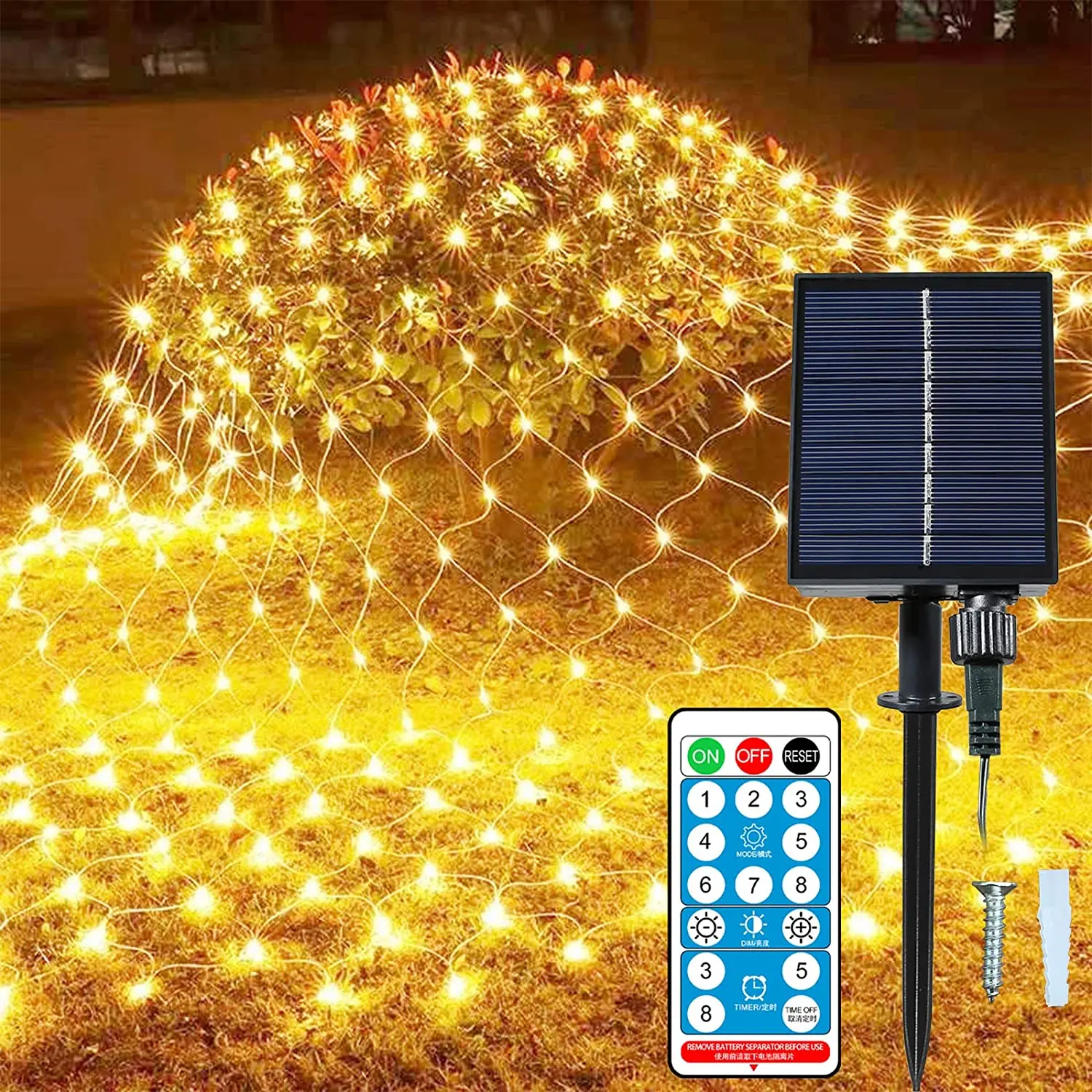 

Outdoor Solar Led Garlands Fishnet String Light Fairy Lights Waterproof 8 Modes Xmas Party Wedding Garden Patio Lawn Decor Lamp