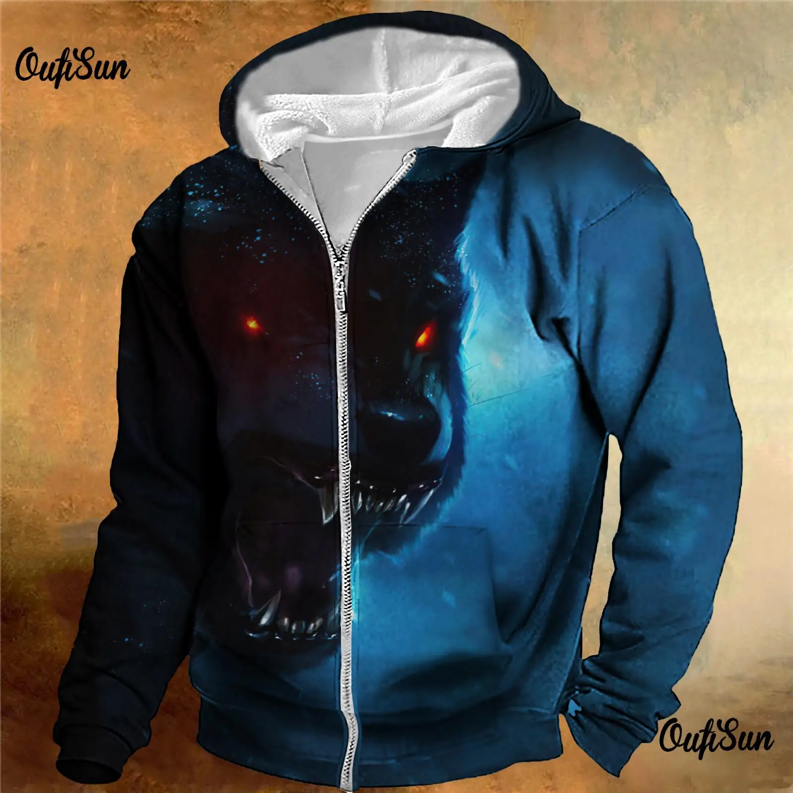 

Мужская толстовка с длинным рукавом и 3D-принтом, в стиле оверсайз