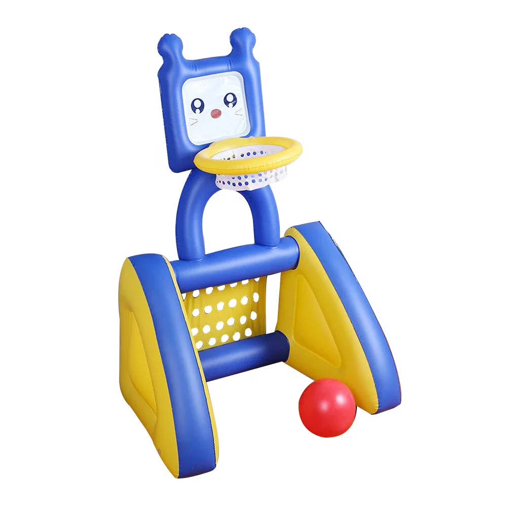 

2 In 1 Kids Basketball and Soccer Goal Toys Baby Children Outdoor Indoor PVC Sports Train Equipment with Ball(Random Color)