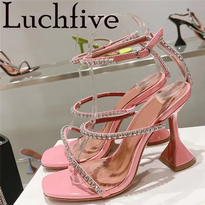 

Женские Босоножки на каблуке, летние сандалии с открытым носком и ремешком с пряжкой, дизайнерские привлекательные туфли-лодочки, 2022