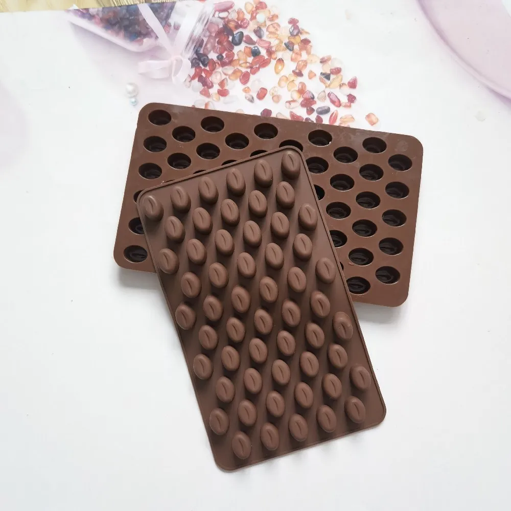 

55 Cavity Mini Coffee Beans Chocolate Silicone Mould Sugar Craft Fondant Candy Mold Cake Decorating Baking Pastry Tools