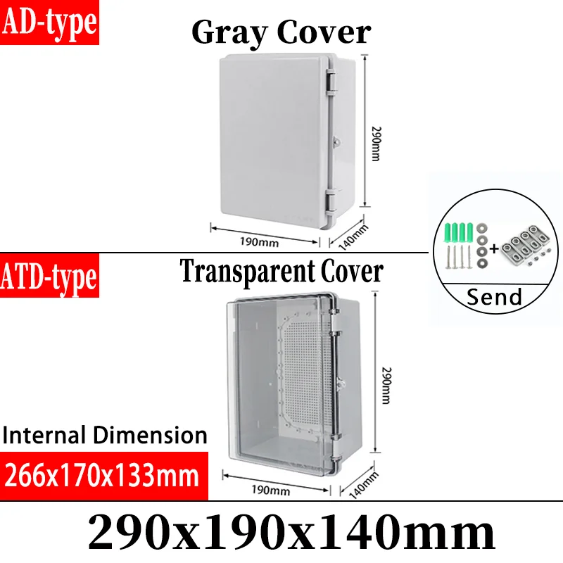 IP66 Водонепроницаемая прозрачная крышка Корпус Передача АБС-пластик Открытый шарнир для электронных инструментов